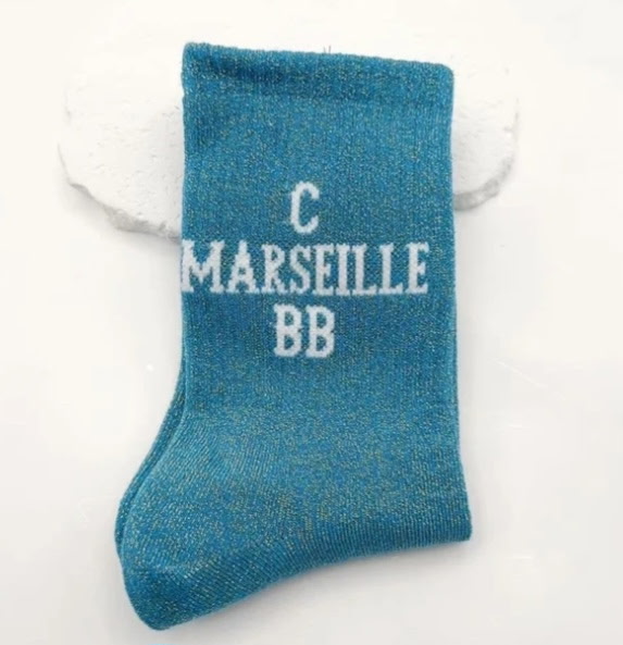 Chaussettes scintillantes bleues C Marseille BB