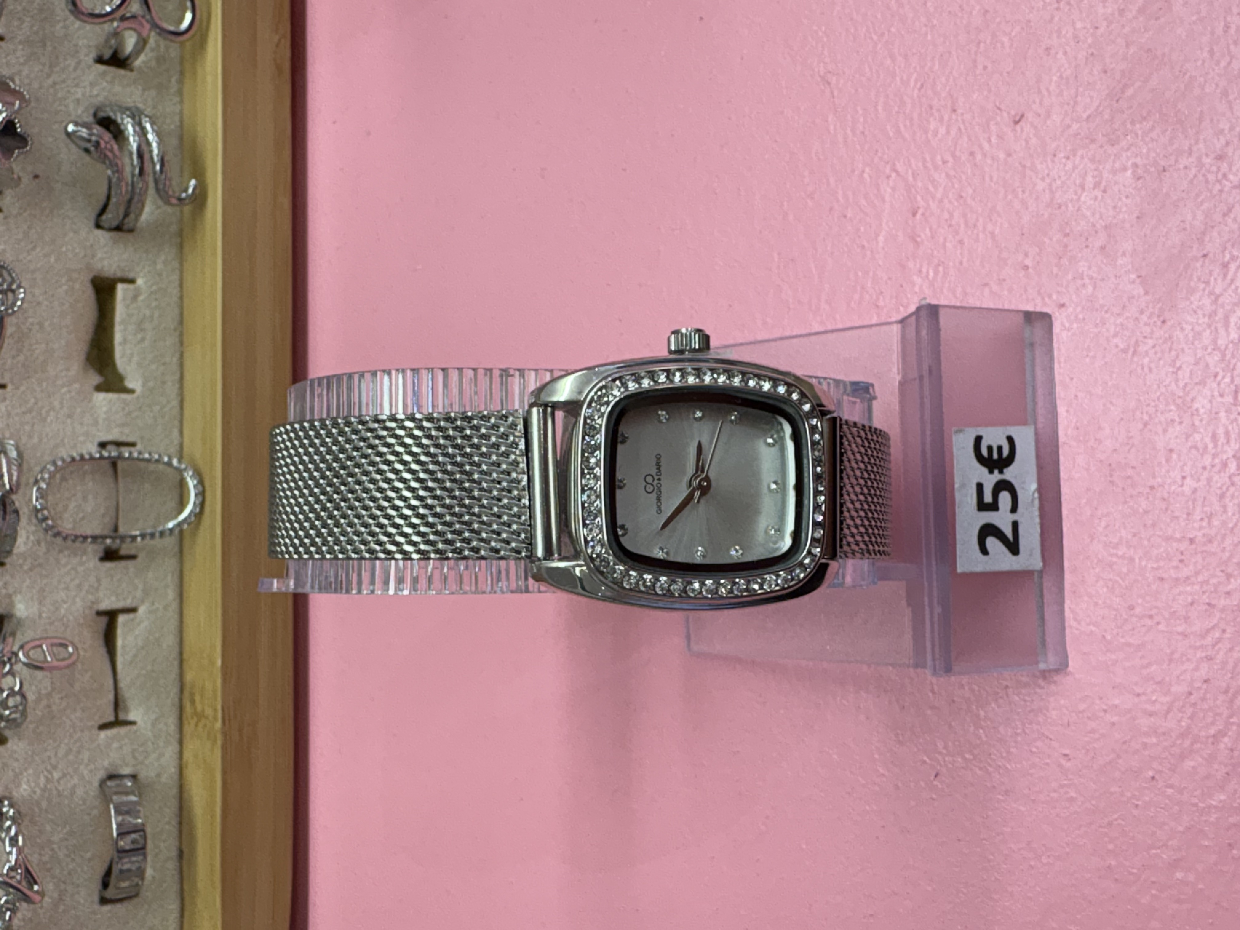 Montre rectangulaire argentée Giorgio & Dario